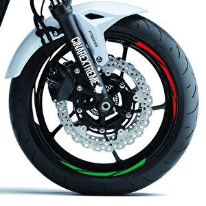 Italy Design Yeşil Beyaz Kırmızı İtalyan Jant Şeridi Sticker Çınar Extreme