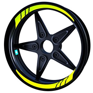 Floresan Sarı Moto Gp İç Jant Şeridi Sticker Çınar Extreme