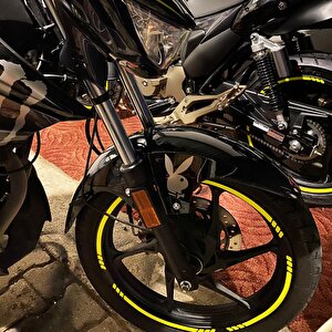 4 Parçalı Kesikli Tasarımlı Floresan Sarı Jant Şeridi Sticker Çınar Extreme