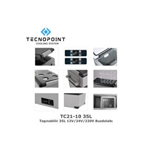 Tecnopoint Tc21-10 Taşınabilir Araç Buzdolabı 35 Litre 12v/24v/220v Uyumlu