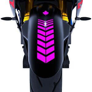 Moto Rider 4'lü Sticker Seti Gül Pembesi İç Dış Jant Şeridi Kask Ve Çamurluk Çınar Extreme