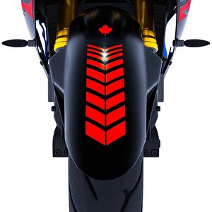 Moto Rider 4'lü Sticker Seti Bayrak Kırmızı İç Dış Jant Şeridi Kask Ve Çamurluk Çınar Extreme
