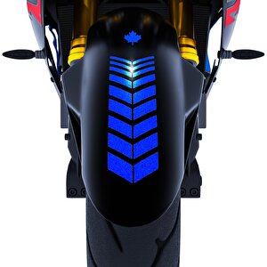 Moto Rider 4'lü Sticker Seti Reflektif Mavi İç Dış Jant Şeridi Kask Ve Çamurluk Çınar Extreme