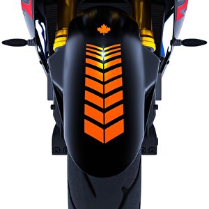Moto Rider 4'lü Sticker Seti Floresan Turuncu İç Dış Jant Şeridi Kask Ve Çamurluk Çınar Extreme