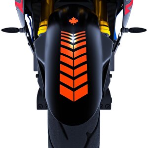 Moto Rider 4'lü Sticker Seti Alev Turuncu İç Dış Jant Şeridi Kask Ve Çamurluk Çınar Extreme
