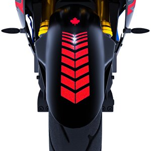 Moto Rider 4'lü Sticker Seti Reflektif Kırmızı İç Dış Jant Şeridi Kask Ve Çamurluk Çınar Extreme