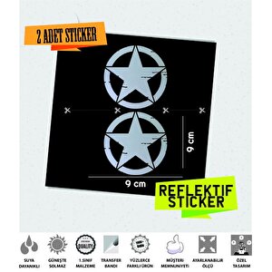 2'li Küçük Boy Eskitilmiş Askeri Yıldız Seti Reflektif Sticker Çınar Extreme