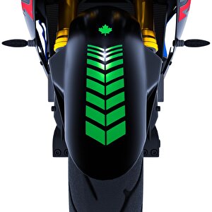 Moto Rider 4'lü Sticker Seti Orman Yeşili İç Dış Jant Şeridi Kask Ve Çamurluk Çınar Extreme