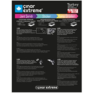 Şerit Tasarımlı Siyah Karbon Fiber Dokulu Motosiklet Kask Sticker Çınar Extreme
