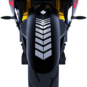 Moto Rider 4'lü Sticker Seti Yaldızlı Gümüş İç Dış Jant Şeridi Kask Ve Çamurluk Çınar Extreme