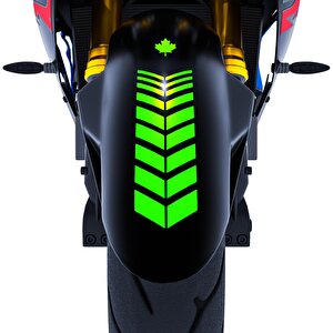 Moto Rider 4'lü Sticker Seti Floresan Yeşil İç Dış Jant Şeridi Kask Ve Çamurluk Çınar Extreme