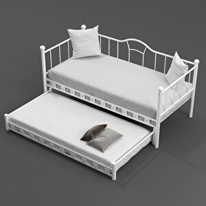 Argimo Kamelya Yavrulu Daybed Sedir Beyaz Karyola 90x200