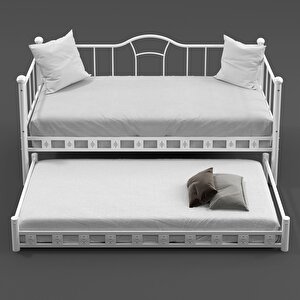 Argimo Kamelya Yavrulu Daybed Sedir Beyaz Karyola 90x200