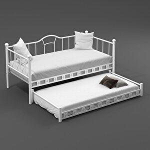 Argimo Kamelya Yavrulu Daybed Sedir Beyaz Karyola 90x200