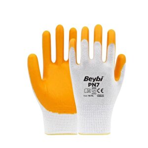Beybi Pn7 Polyester Örme Nitril Sarı Eldiven No:10
