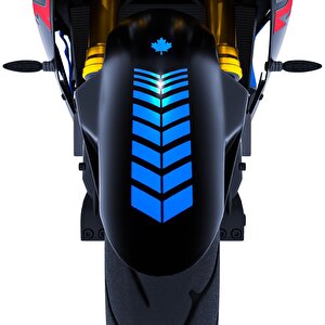 2 Adet Sport Motosiklet Çamurluk Azur Mavi Kask Sticker Çınar Extreme