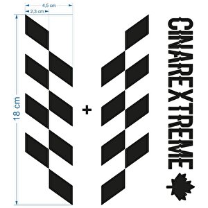 Taksi Sarısı Damalı Kask Motosiklet Sticker Takımı Çınar Extreme