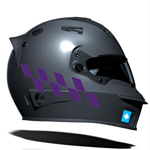 Patlıcan Moru Damalı Kask Motosiklet Sticker Takımı Çınar Extreme