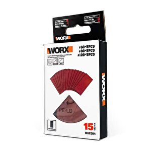 Wa2004 100x50mm 60, 80, 120 Kum, 15 Adet Cırtlı Universal Zımpara Kâğıdı Seti