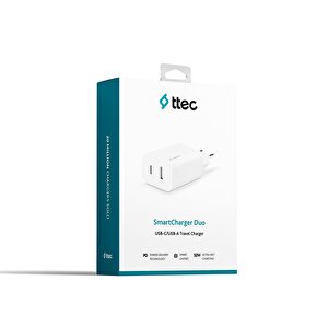 Smartcharger Duo Pd 32w Seyahat Hızlı Şarj Aleti Usb-c + Usb-a  Beyaz 2scs24b