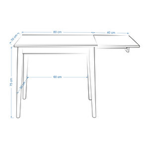 Vilinze Avanos Katlanır Ahşap Mutfak Masası - 70x80 Cm