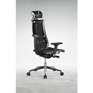 Yoga Deri - Fileli Çelik Müdür / Yönetici Koltuğu - Ofis Sandalyesi Y-4df-b2-14d