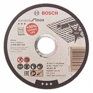 - 115*1,0mm Standard Seri Düz Inox (paslanmaz Çelik) Kesme Diski (taş) - 10'lu
