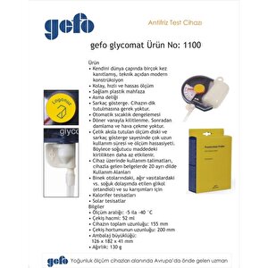 Gefo 1100 Antifiriz Ölçer Test Bomesi Pompa Made İn Germany 52 Ml