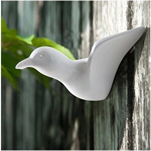 Dekoratif Tekli Kuş Modern Duvar Askılık Ev Dekorasyon Kuş Duvar Dekoru Beyaz