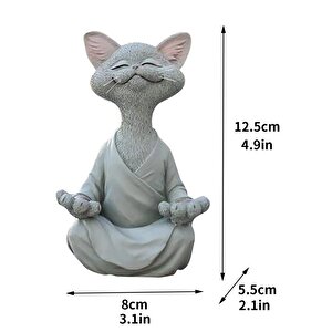 Dekoratif Yoga Yapan Kedi Biblo Meditasyon Kedi Heykeli Ev Dekoru
