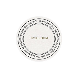 Dijital Kaymaz Yıkanabilir Bathroom Banyo Bath  Banyo Halısı Banyo Paspası Yuvarlak Beyaz