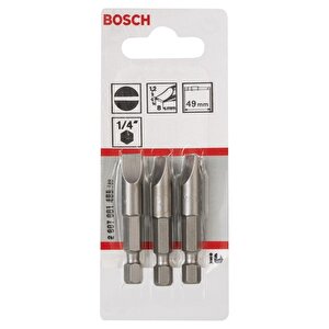 Düz Bits Uç S1,2x8,0x49 Mm 3'lü Extrahard 2607001485