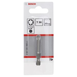 Bosch T30 49 Mm 1'li Torx Bits Uç Extrahard 2607001642