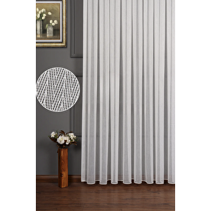 Balık Sırtı Tül Perde 1/3 Sık Pileli 400x250 cm