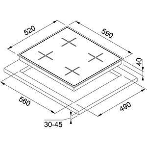 Smart Linear Square Fhns 604 4g Bk C Si̇yah Ankastre Ocak