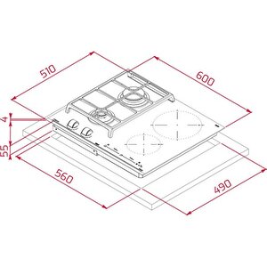 Teka Jzc 64322 Abc Bk (e4) 60 Cm Siyah Camlı İndüksiyonlu + Gazlı Hibrit Ocak