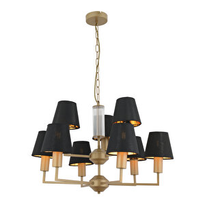 Ellery 9'lu Eskitme Siyah Şapkalı Modern Plafonyer Genç Odası Yatak Odası Retro Salon Avize