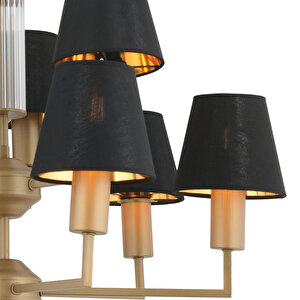 Ellery 9'lu Eskitme Siyah Şapkalı Modern Plafonyer Genç Odası Yatak Odası Retro Salon Avize