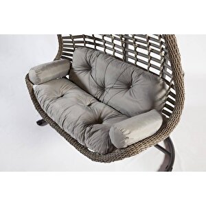 Capri Cunda Rattan Bahçe Balkon Salıncak Gri̇