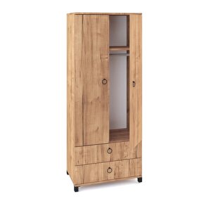 Genç Odası 2 Kapılı 2 Çekmeceli Gardırop Elbise Dolabı 79x46x189cm