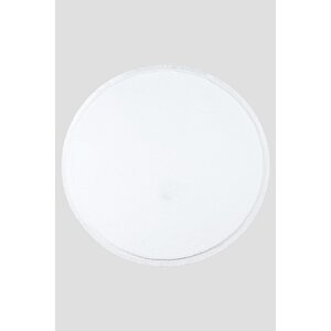 Yuvarlak Comfort Puffy Düz Saçaklı Peluş Yolluk Halı Beyaz 200x200 cm