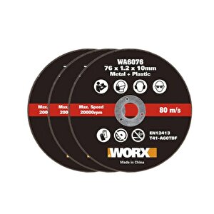 Worx Wa6076.3 Wx801 İçin 76x10mm 3 Adet Metal Ve Pvc Kesme Taşı