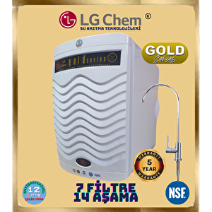 Gold Beyaz Renk ABS KIRILMAZ KASA 12 Li̇tre 14 Aşama 7 Fi̇li̇tre Su Aritma Ci̇hazi.