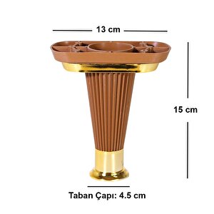 Mobilya Kanepe Puf Sehpa Koltuk Ayağı 15 Cm Baza Ayak Kapuçino Gold