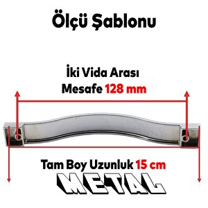 Akasya Metal Mobilya Mutfak Dolabı Çekmece Kapı Dolap Kapak Kulpu Kulpları Kulbu Krom 128 Mm Kulp