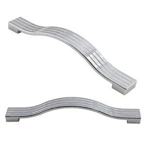Akasya Metal Mobilya Mutfak Dolabı Çekmece Kapı Dolap Kapak Kulpu Kulpları Kulbu Krom 128 Mm Kulp