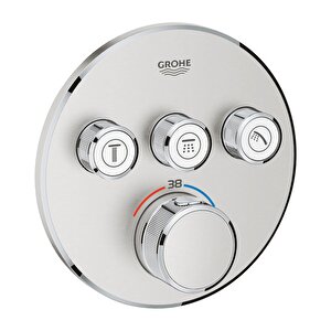 Grohesmartcontrol 3 Valfli Akış Kontrollü, Ankastre Termostatik Duş Bataryası Paslanmaz Çelik - 29121dc0
