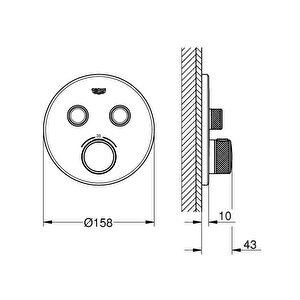 Grohesmartcontrol 3 Valfli Akış Kontrollü, Ankastre Termostatik Duş Bataryası Paslanmaz Çelik - 29121dc0