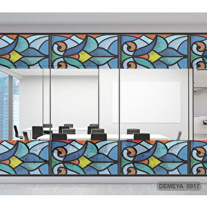 Cam Serisi Vitray Görünüm Için Kendinden Yapışkanlı Kaplama Folyosu 5 m x 90 cm