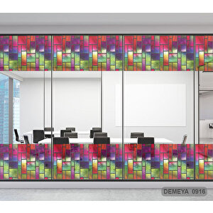 Cam Serisi Vitray Görünüm Için Kendinden Yapışkanlı Kaplama Folyosu 15 m x 45 cm
